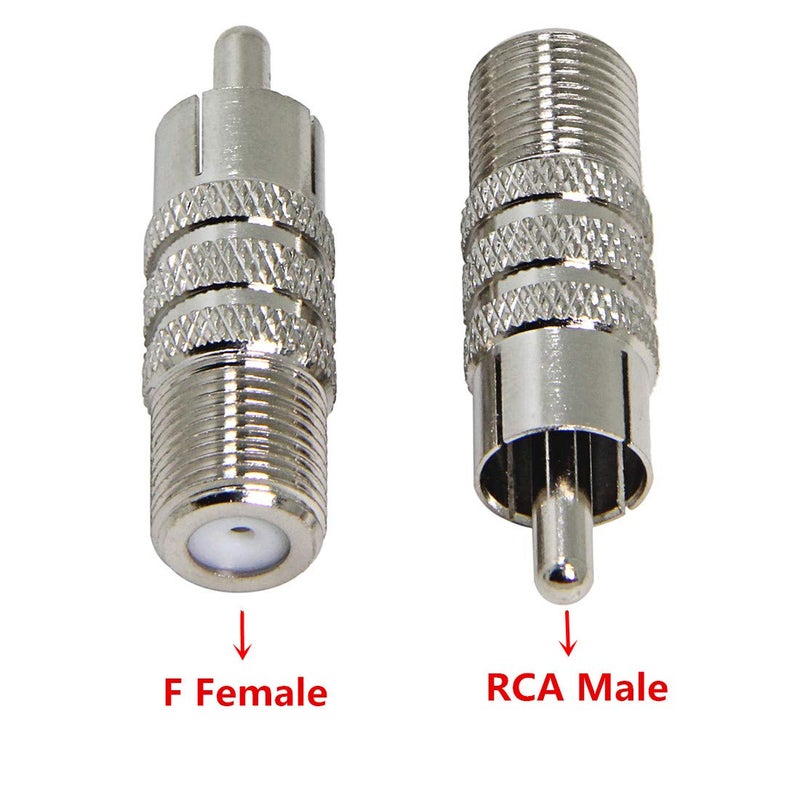 RFAdapter Coax to RCA Adapter, 2 Pack F Female to RCA Male Convertor, Coaxial Cable Connector for Subwoofer, Receiver, Game Console, TV, Monitor - Image 2